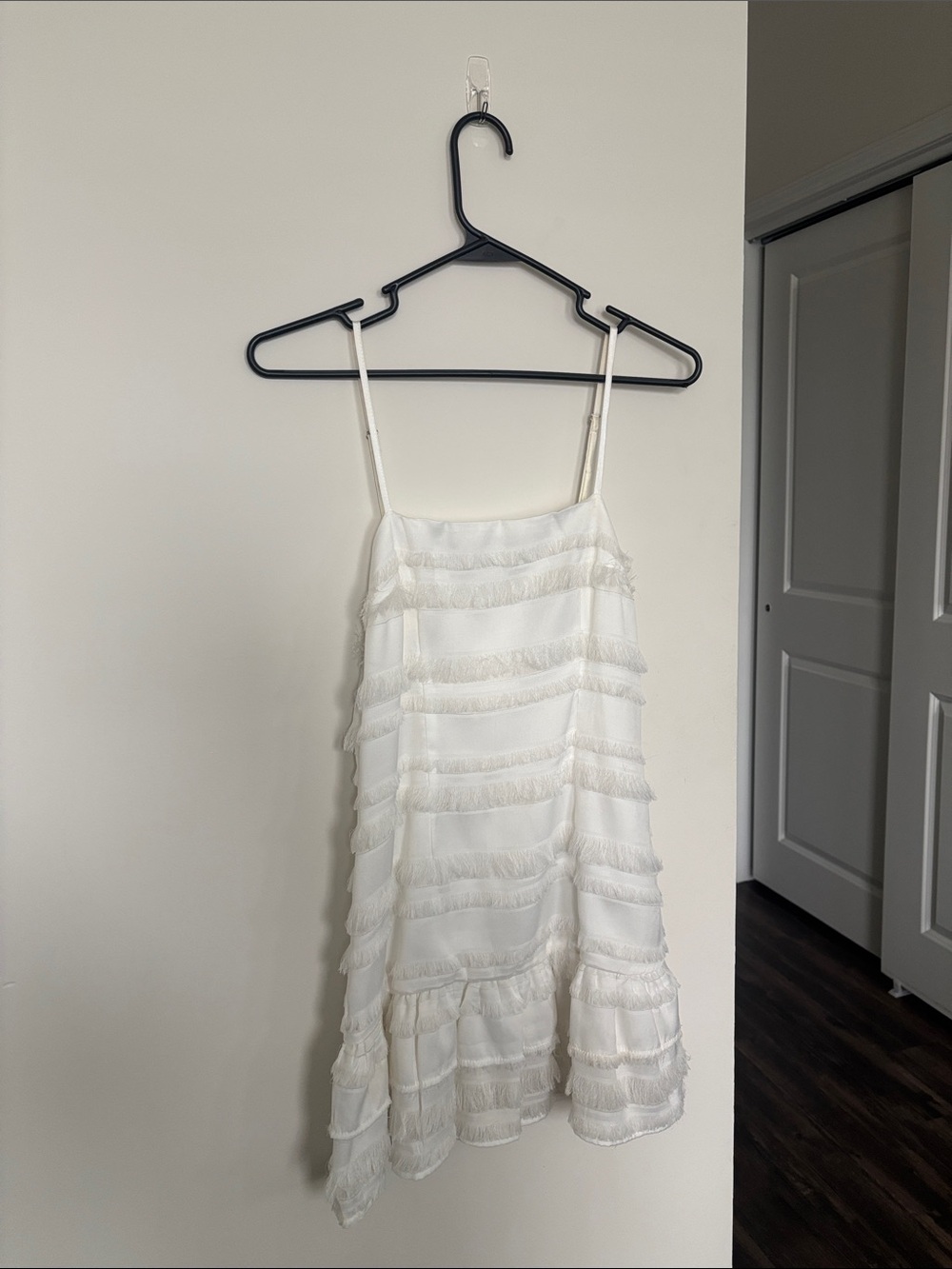 White Fringed Mini Dress